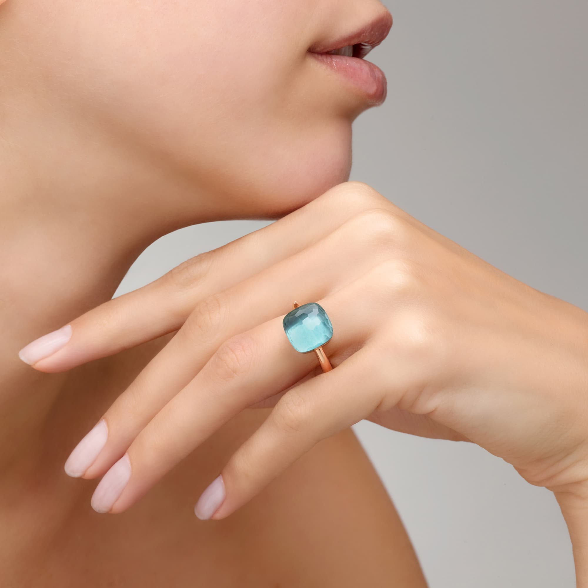 Ring, Nudo Maxi Sky Blue Topas