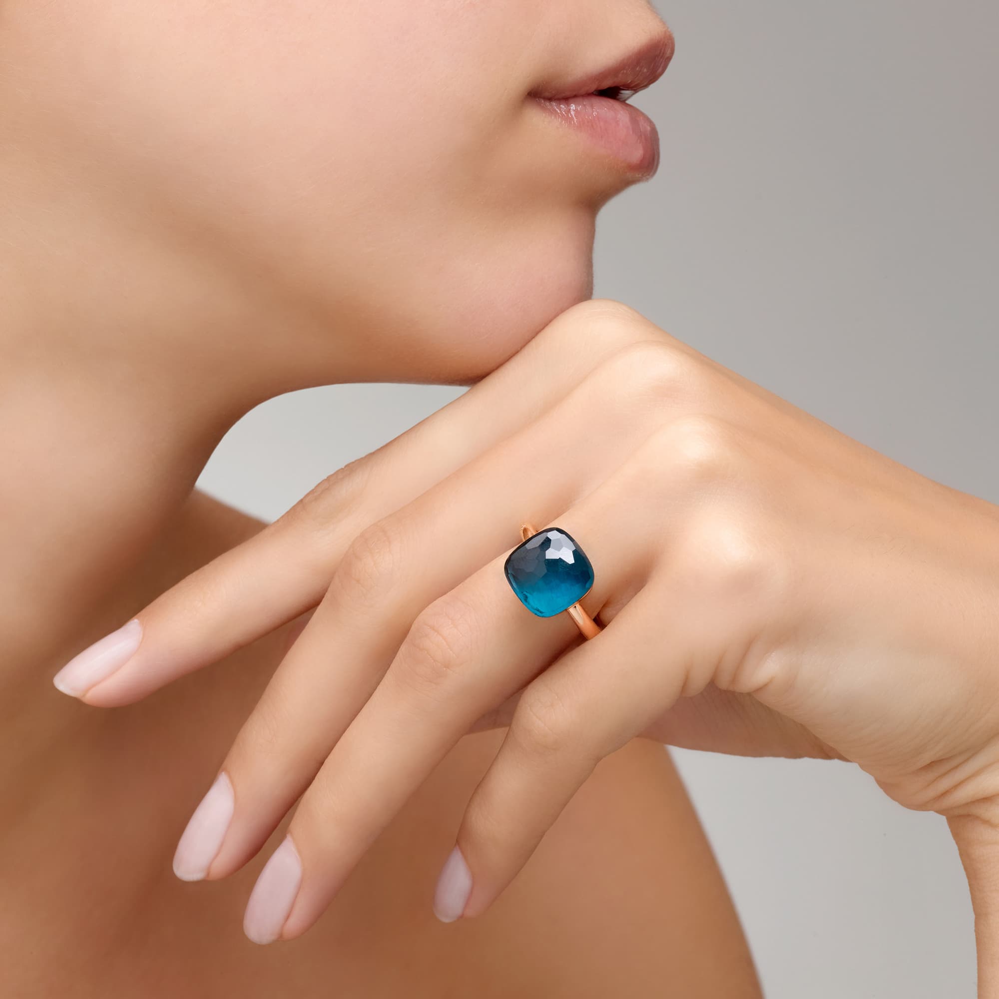 Ring, Nudo Maxi London Blue Topas