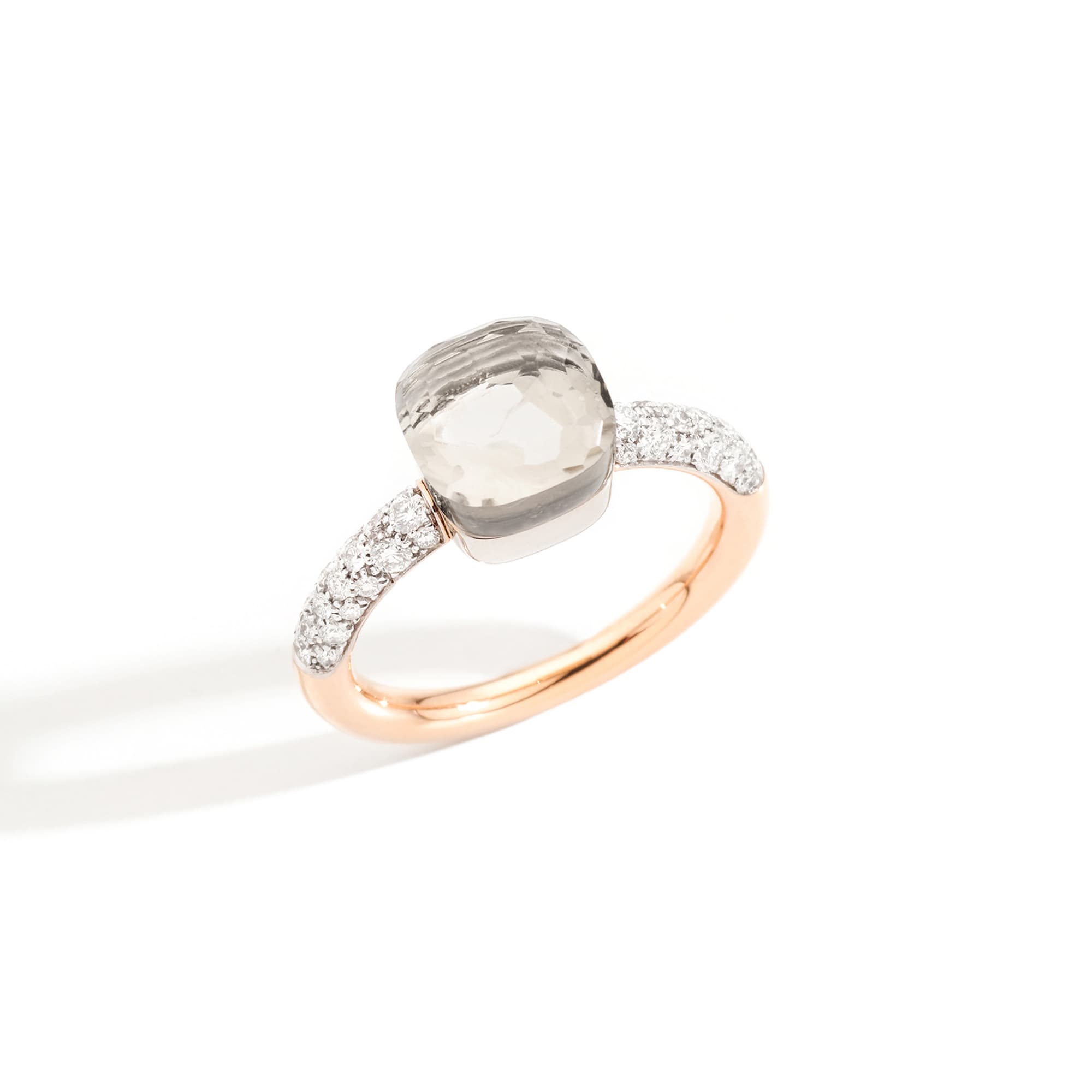Ring, Nudo Petit Hvit Topas og diamanter 0,50 ct
