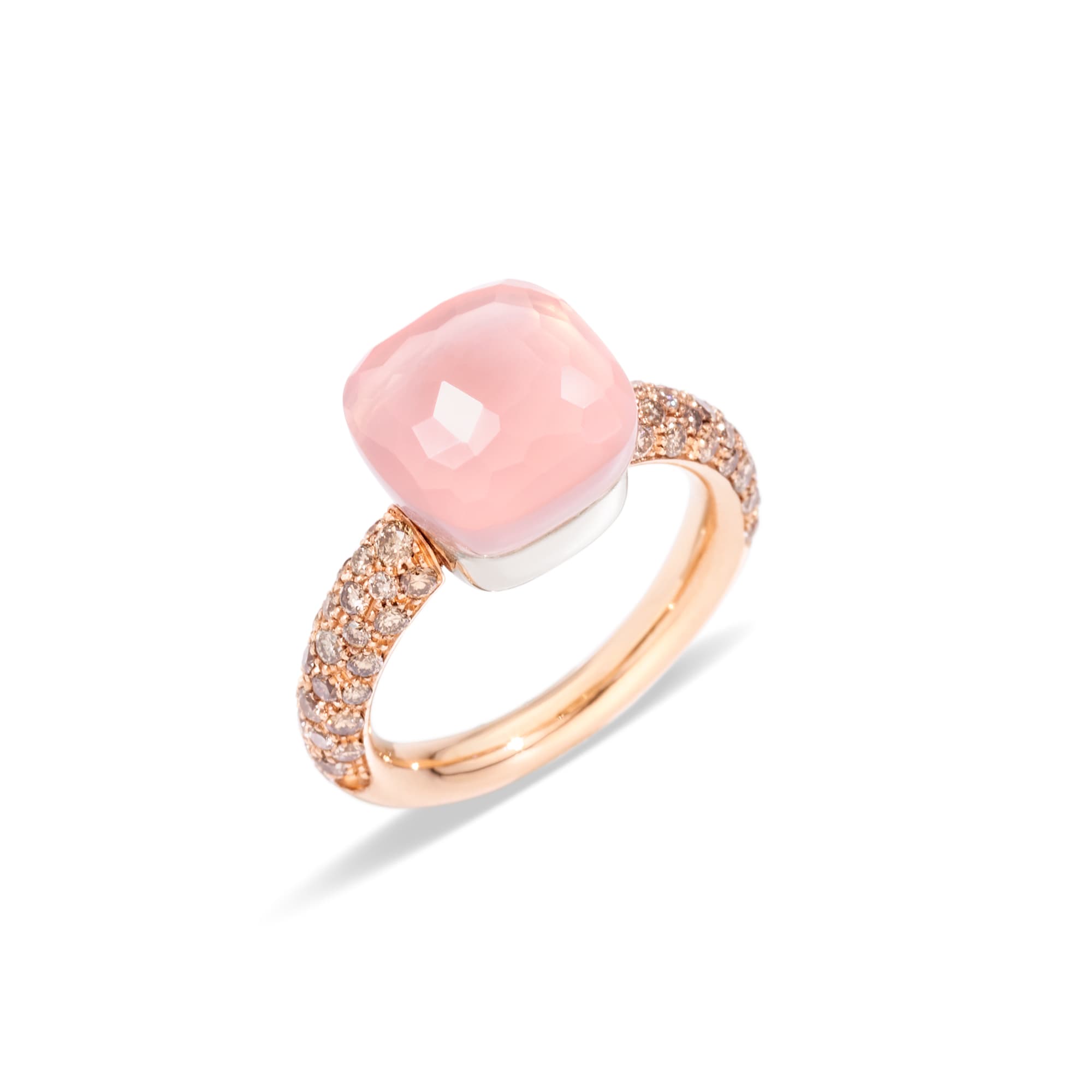 Ring, Nudo Classic Rosenkvarts med brune diamanter 0,70 ct