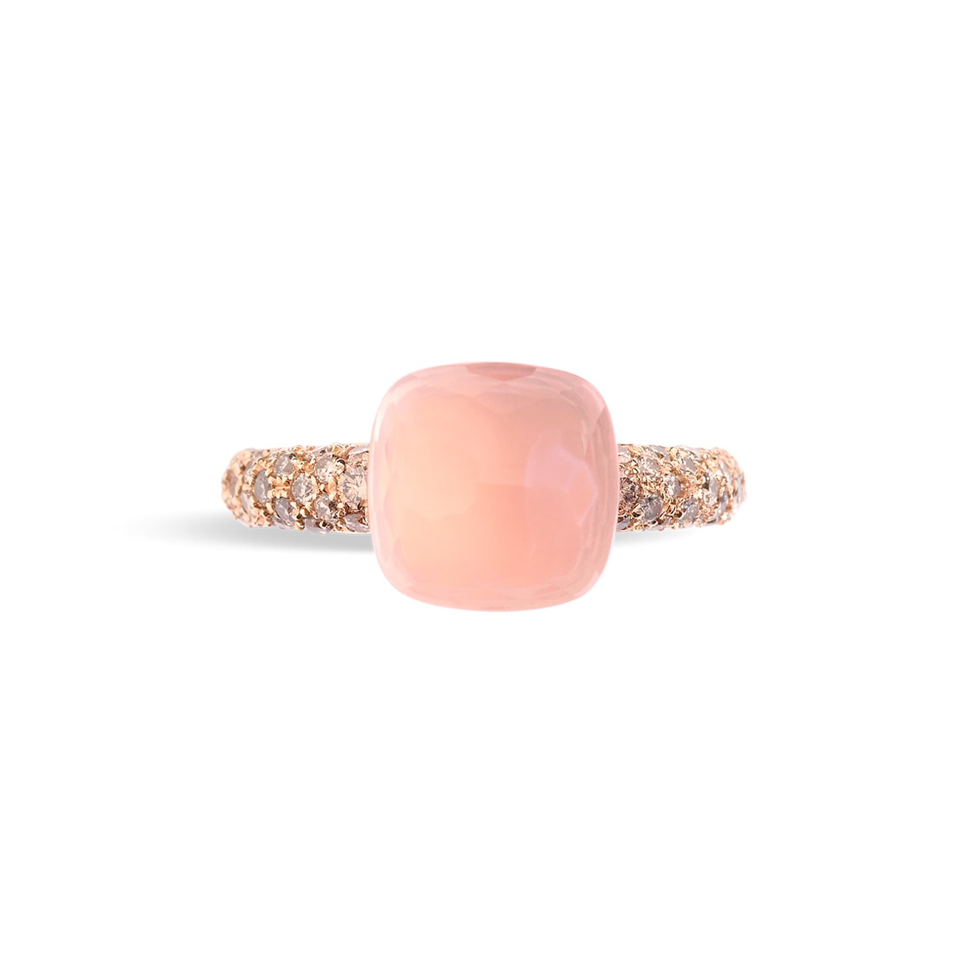 Ring, Nudo Classic Rosenkvarts med brune diamanter 0,70 ct