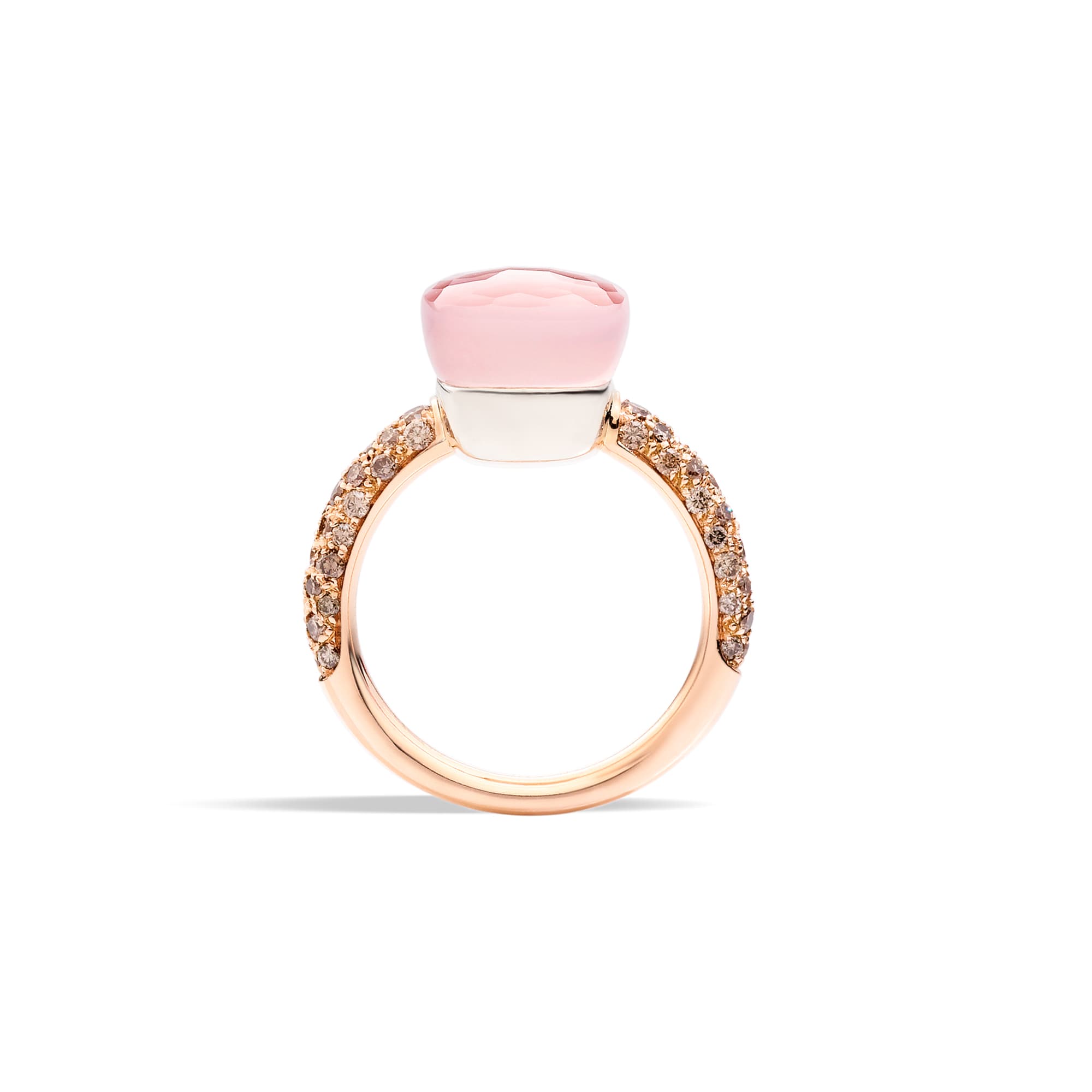 Ring, Nudo Classic Rosenkvarts med brune diamanter 0,70 ct