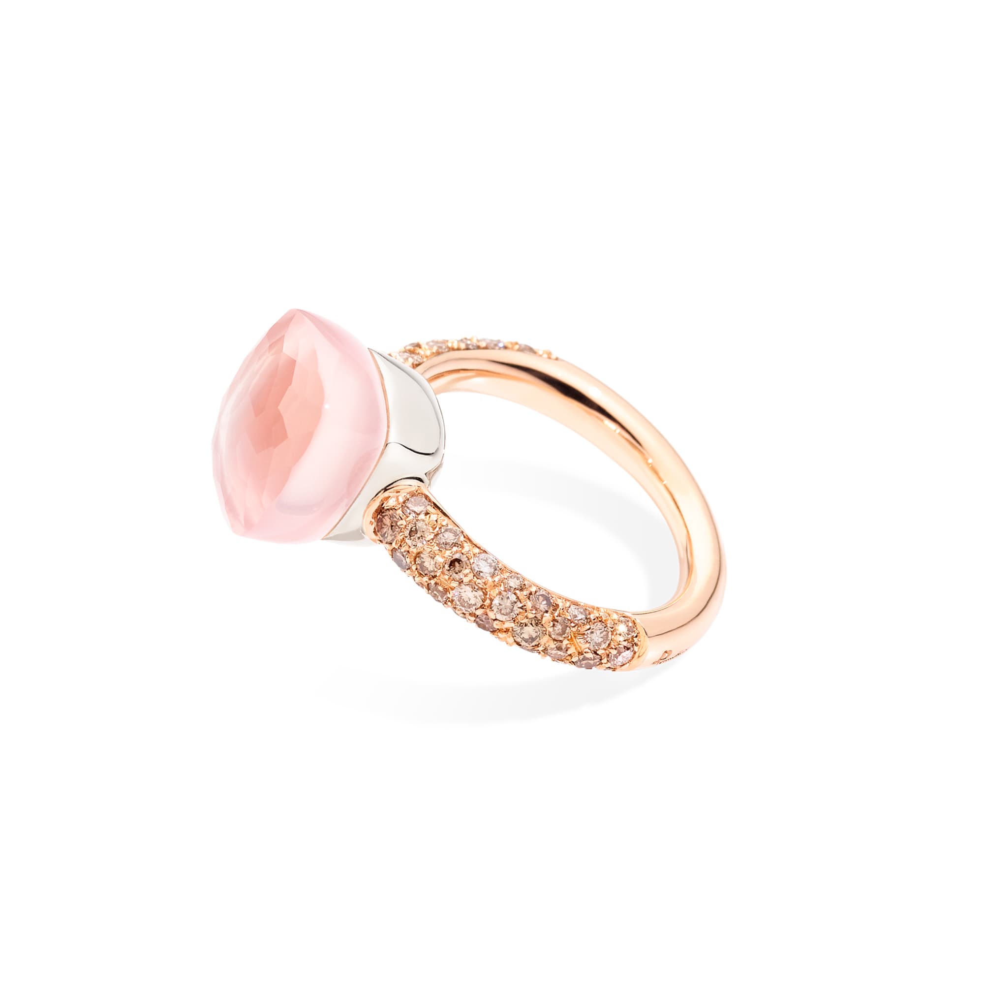 Ring, Nudo Classic Rosenkvarts med brune diamanter 0,70 ct