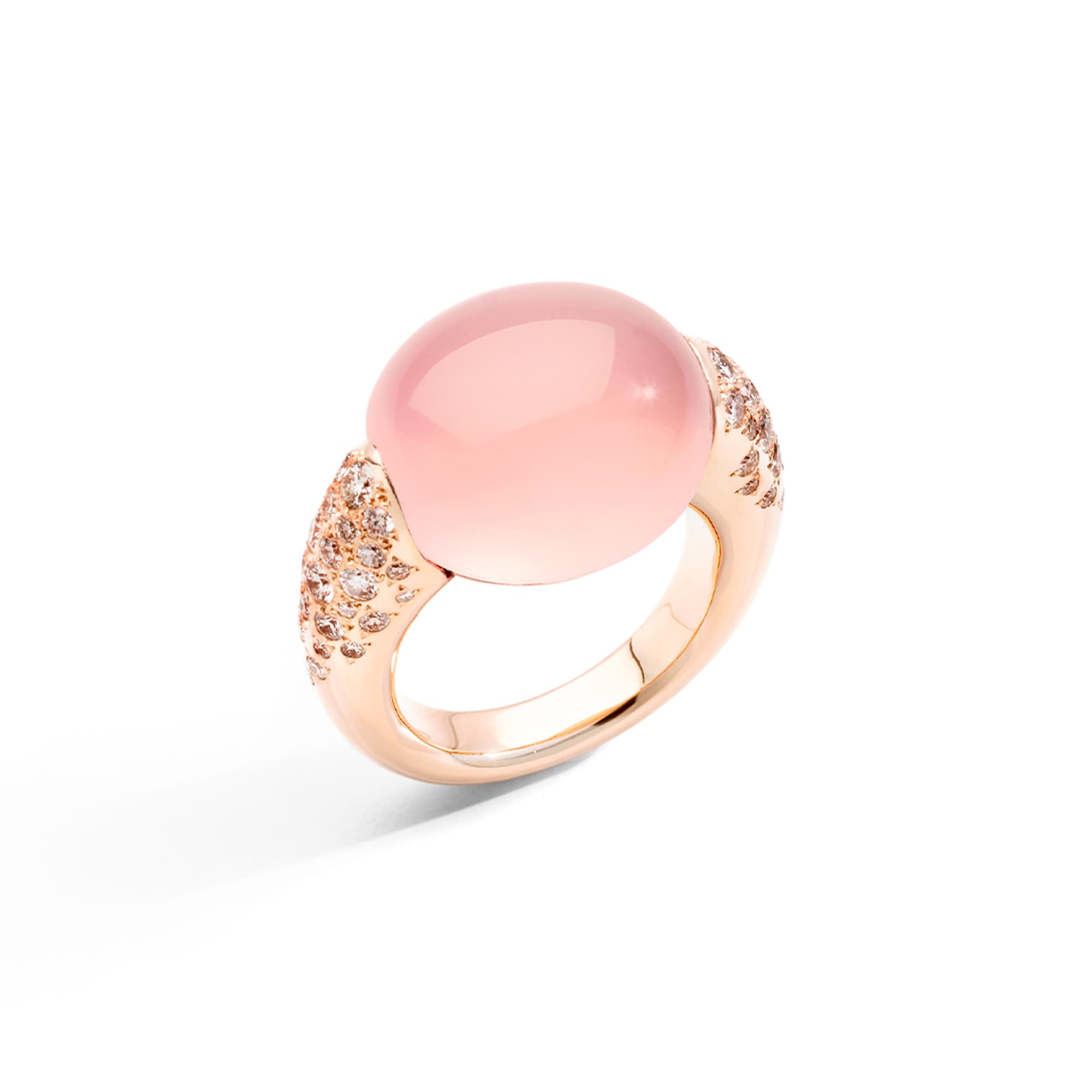 Ring, Iconica Rosenkvarts og diamanter 1,05 ct