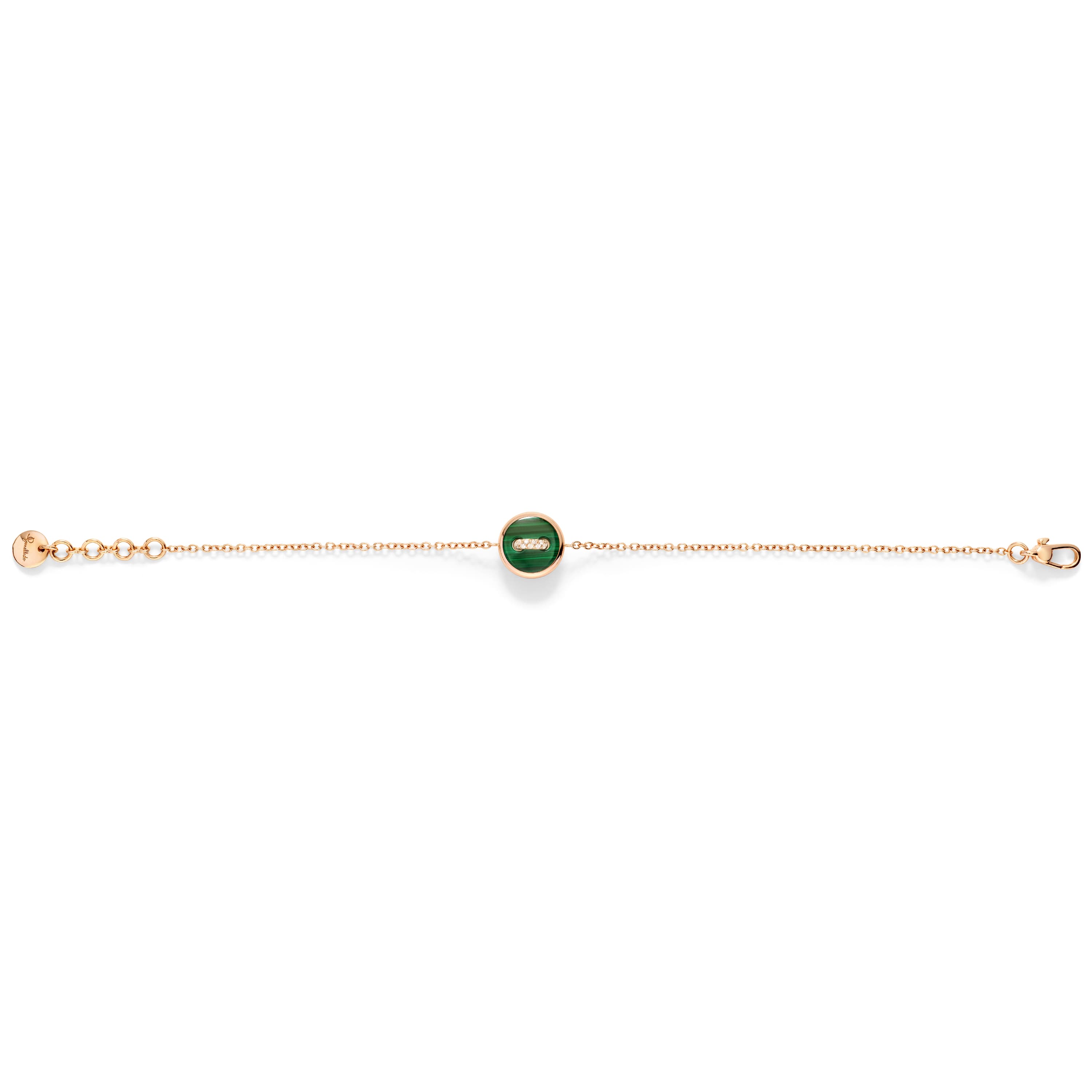 Armbånd, Pom Pom Dot Malakitt og hvit perlemor