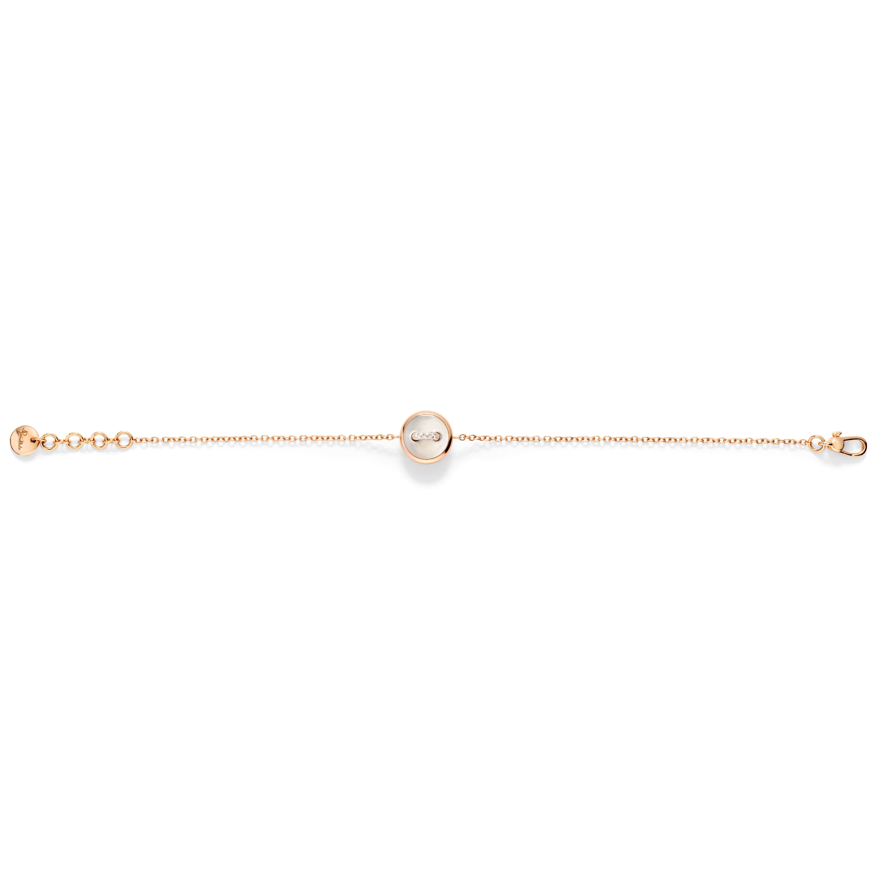 Armbånd, Pom Pom Dot hvit- og grå perlemor