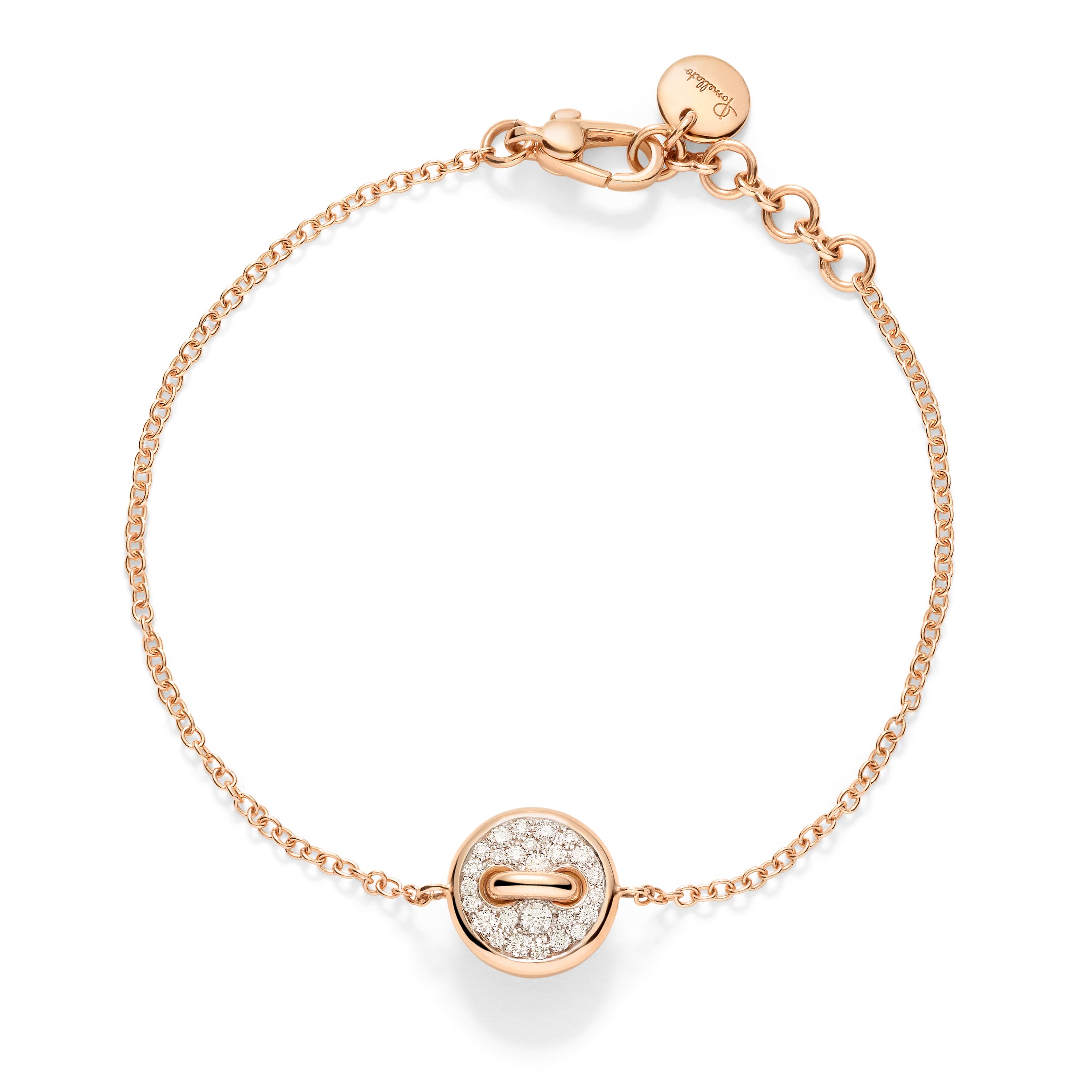 Armbånd, Pom Pom Dot hvit perlemor og diamanter