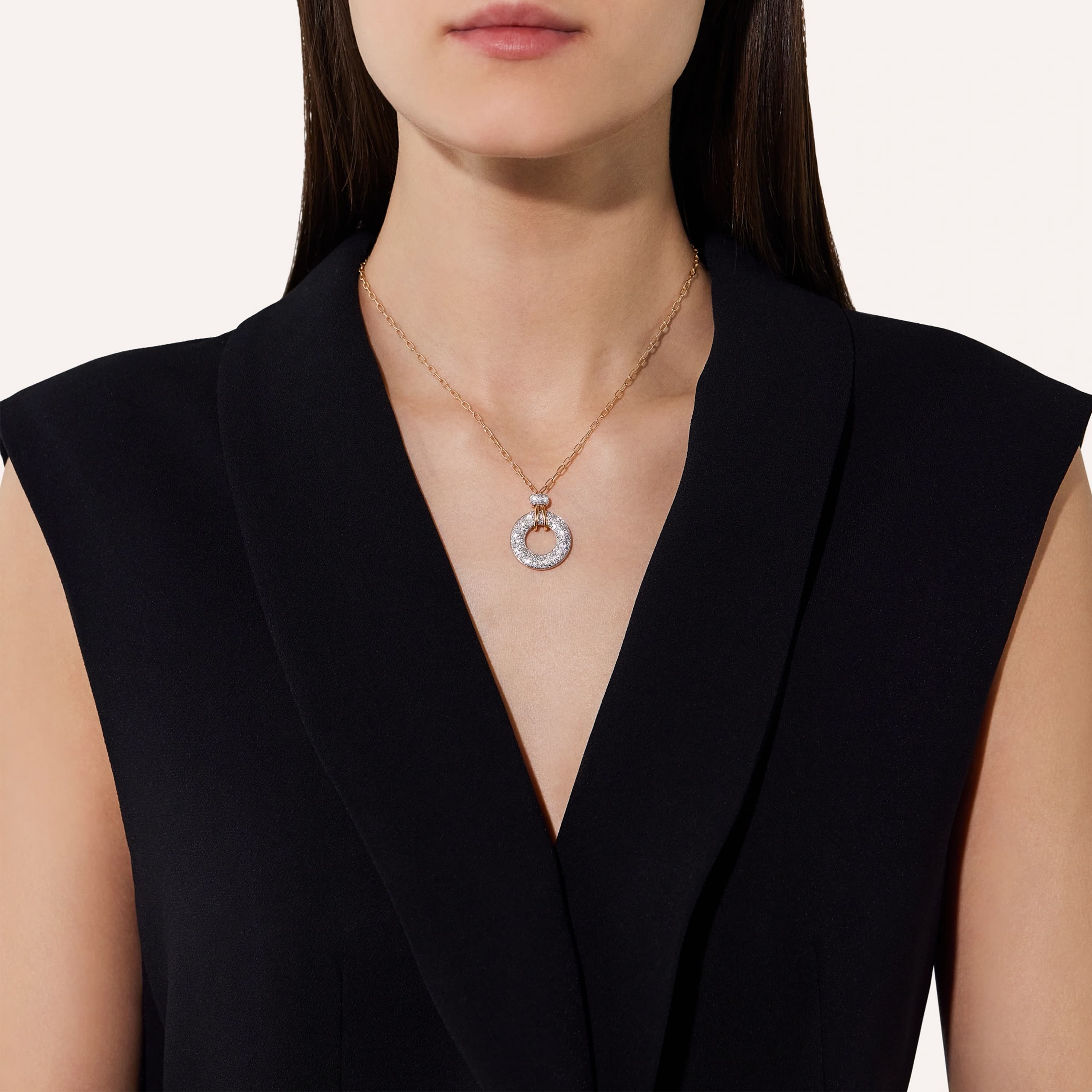 Kjede, Iconica Pavé rund med diamanter 0,90 ct