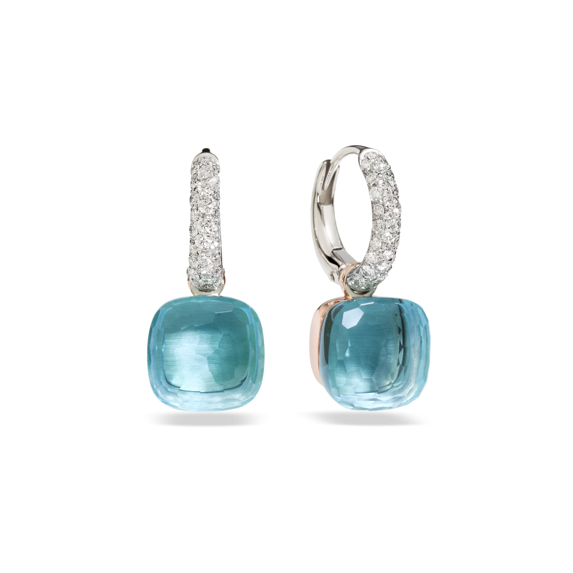 Øredobber, Nudo Drop Sky Blue Topas og diamanter 0,50 ct