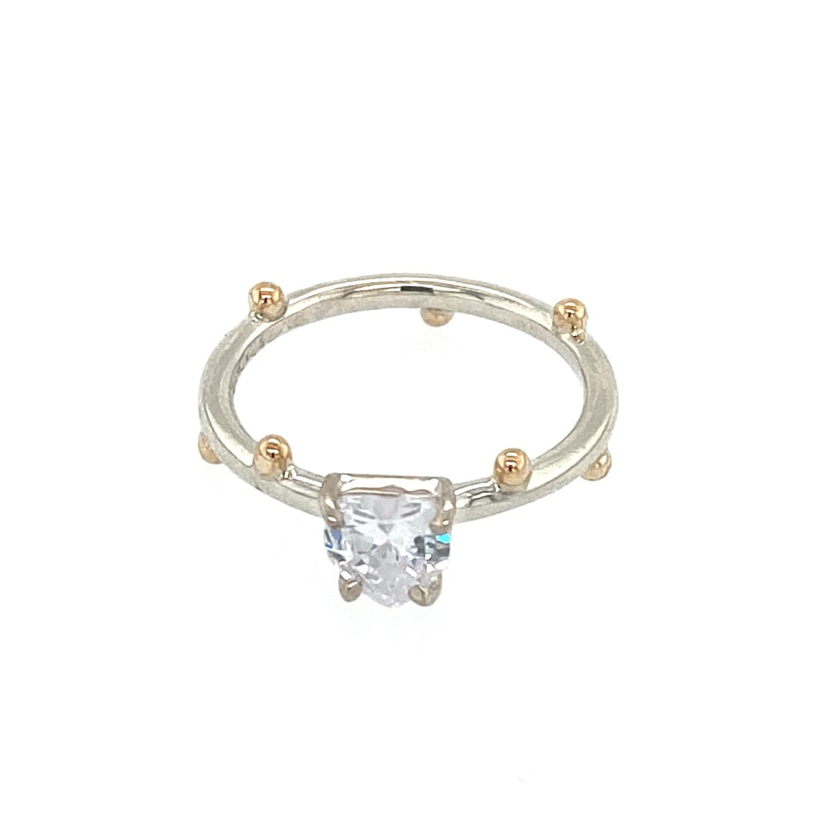 Ring, Rikke Hjerte Zirconia hvit liten