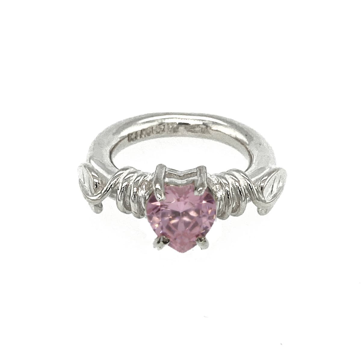 Ring, Bladring Zirconia rosa