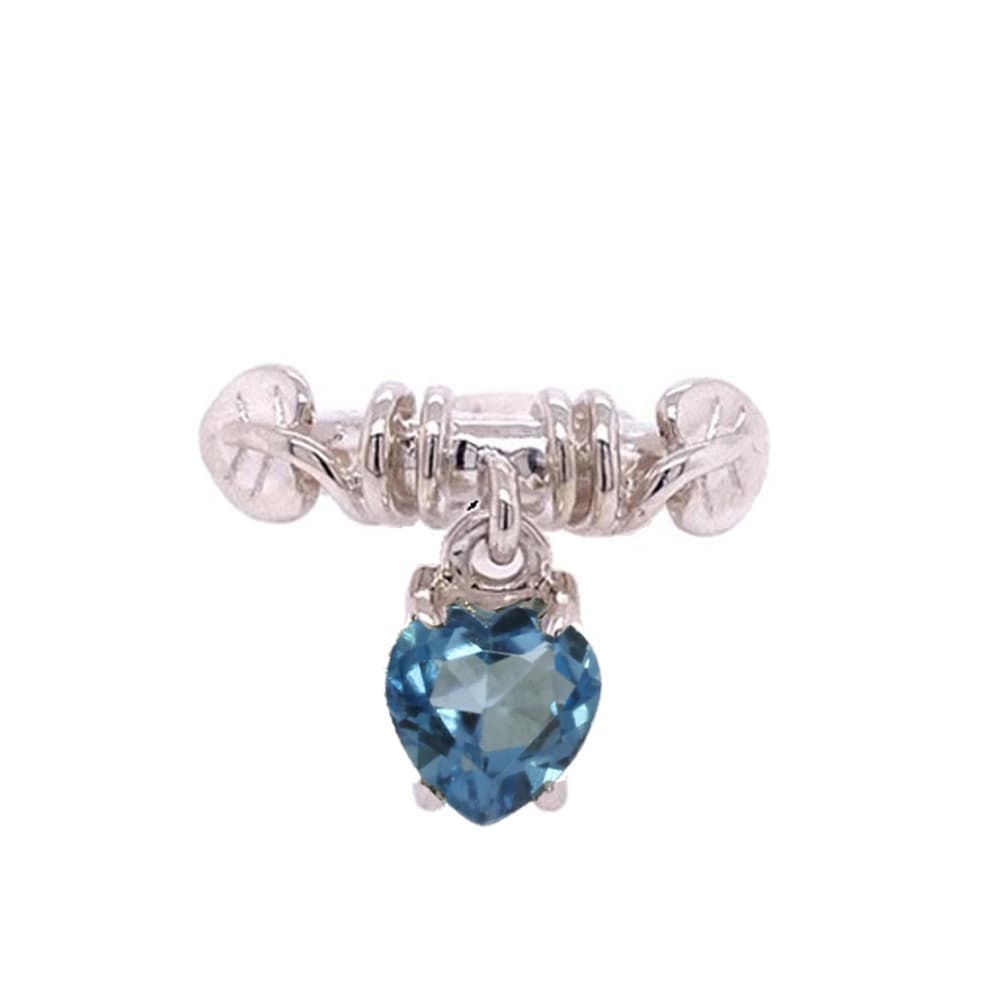 Ring, Bladring Swiss Blue Topas hengende