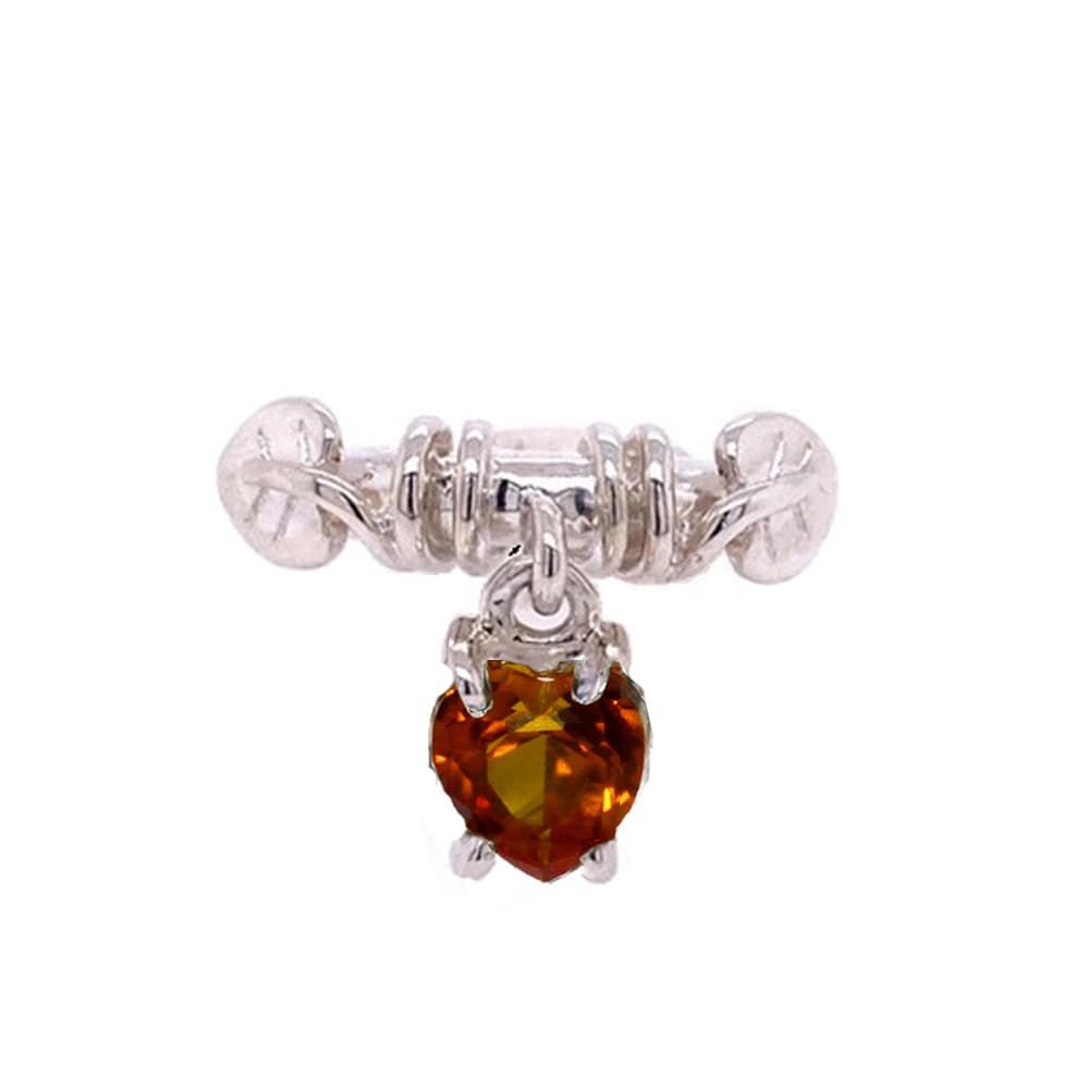 Ring, Bladring Syntetisk Padparadsha hengende