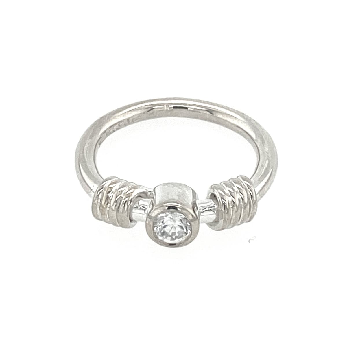Ring, Rund Zirconia hvit