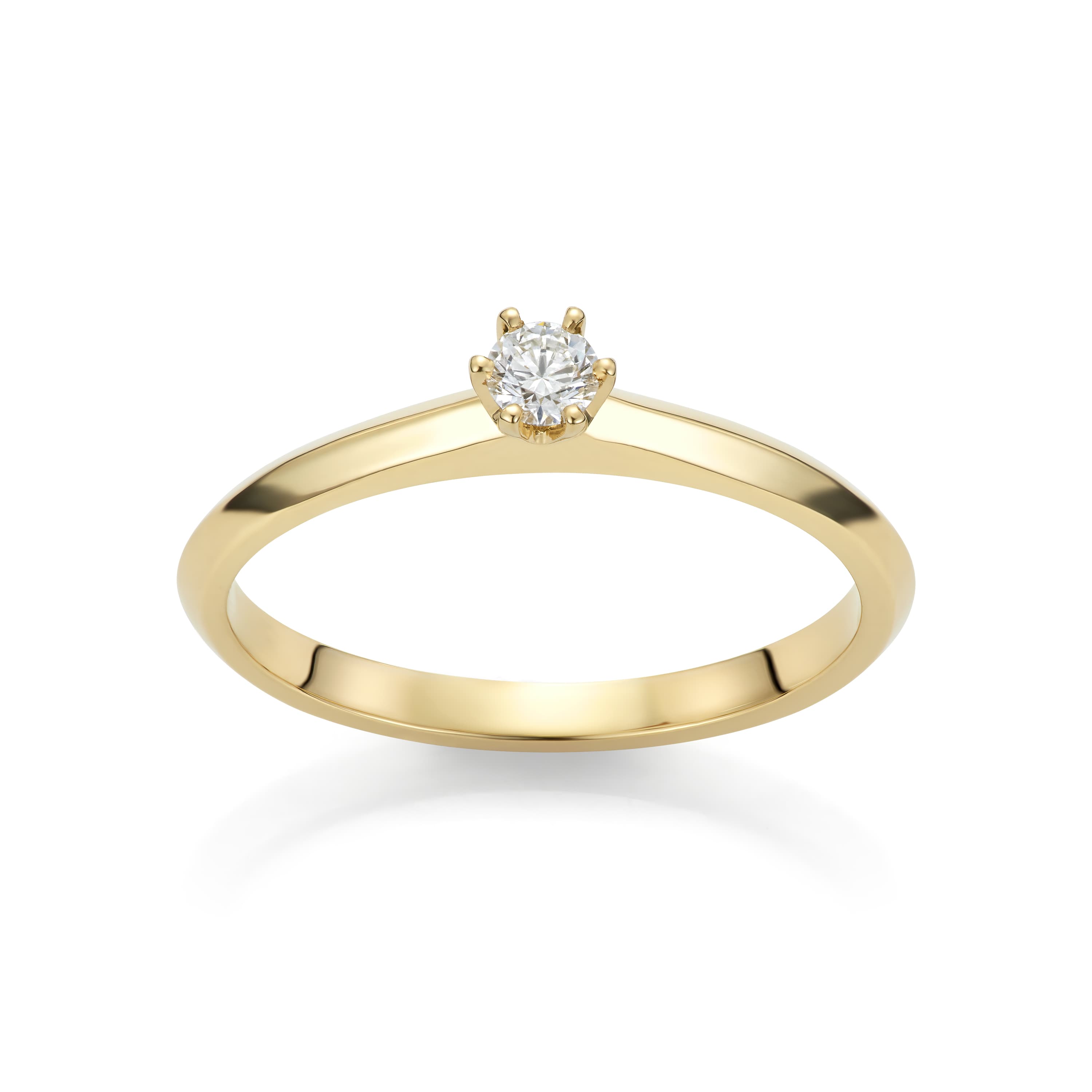 Ring, Solitær diamant 0,10 ct
