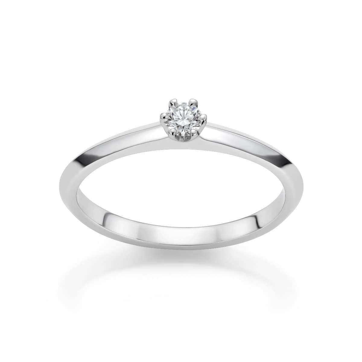 Ring, Solitær diamant 0,10 ct