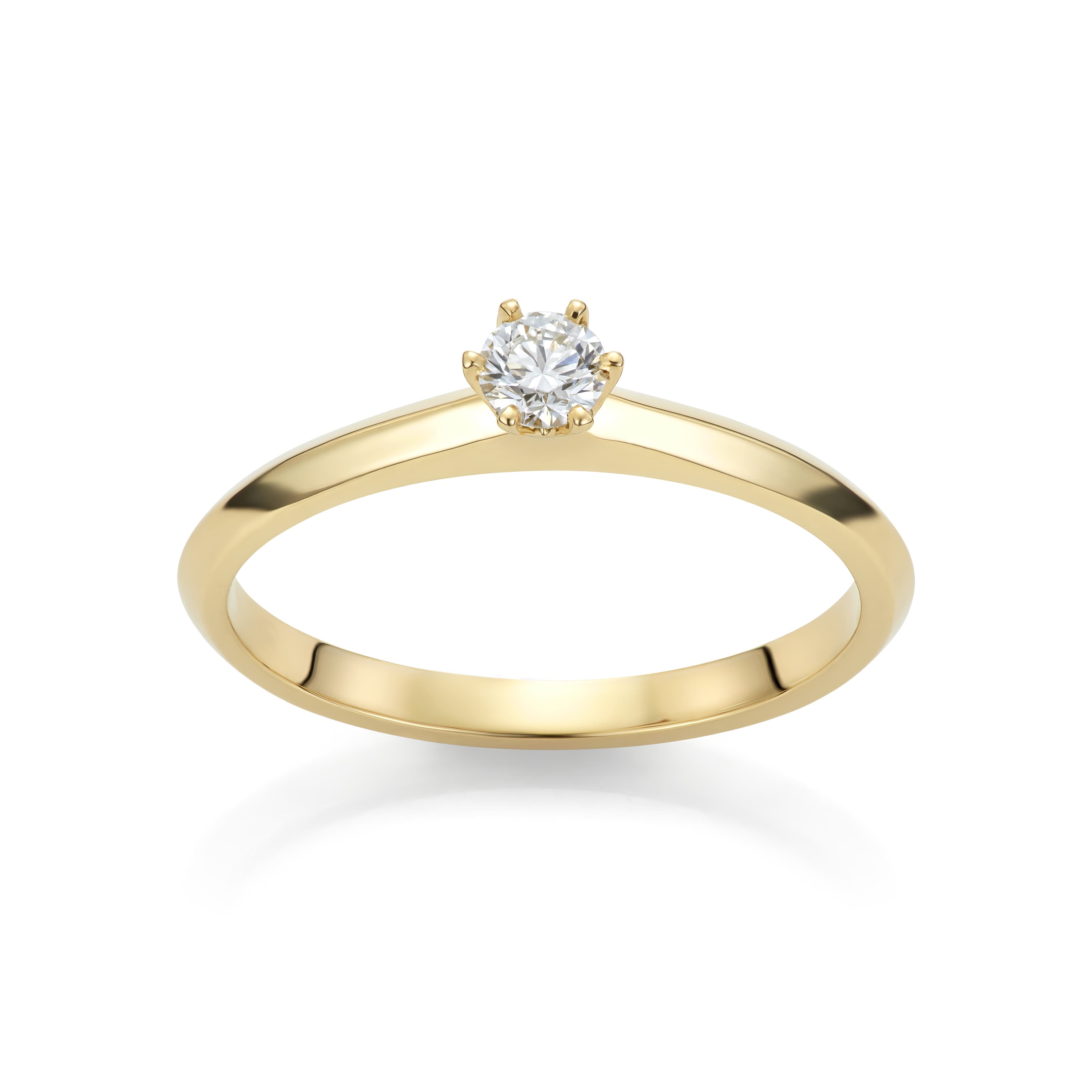 Ring, Solitær diamant 0,15 ct