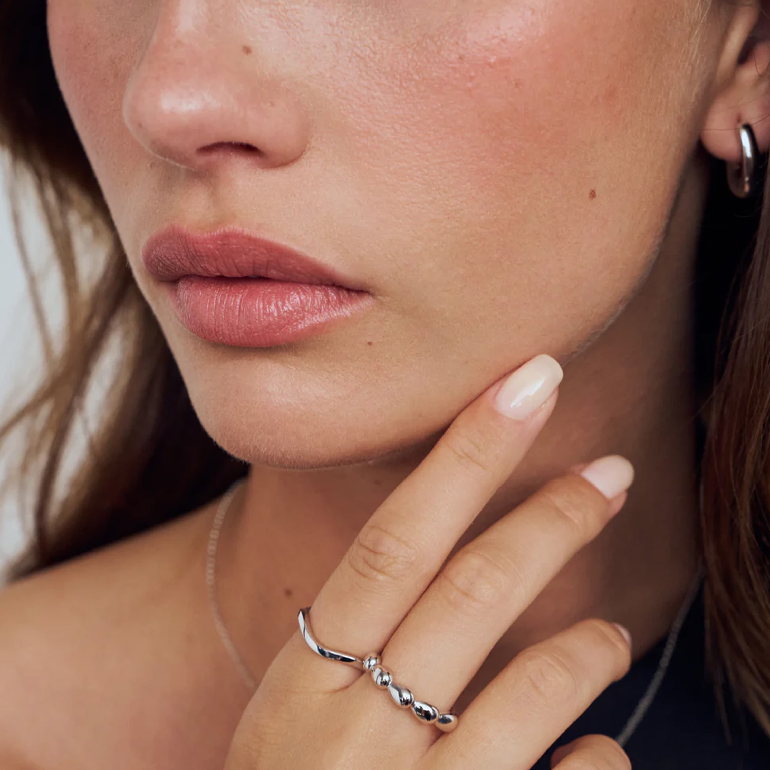 Ring, Goccia Piccolo Pianura sølv