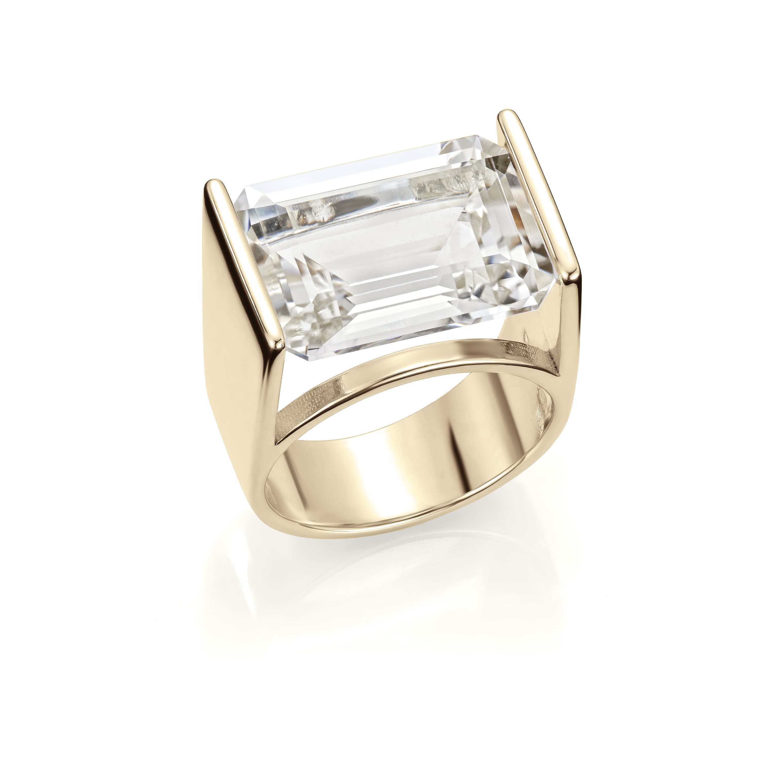 Ring, D-A Arkiv 1970 Bergkrystall gult gull